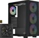 AEROCOOL B509A Flow-G-BK-v1, avec alimentation Aero 650 (noir, verre trempé)