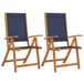 VidaXL Tuinstoel Terras Gecapitonneerde zitting Acaciahout, Stof/Weefsel Blauw