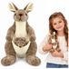 Peluche kangourou avec Joey – beige 25 cm