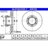 ATE Lot De 2 Disques De Frein 24.0130-0103.1 Mercedes-benz 668 421 02 12