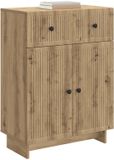 vidaXL Dressoir Artisanaal eiken 66 x 34,5 x 90 cm Bewerkt hout