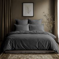 Lavea® Dekbedovertrek 200x220 cm, 100% katoen, Antraciet