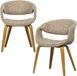 WOOOD Yossi Eetkamerstoelen Met Houten Naturel Poot - Zand - Set van 2