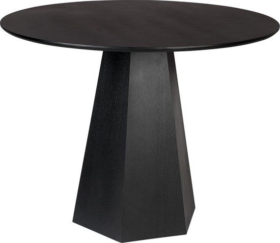 Zuiver Pilar Eettafel Rond - Zwart - Ø100cm