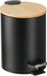 Relaxdays Pedaalemmer 3 liter - Zwart - Bamboe Deksel - Softclose