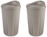 APS Herbruikbare Drinkbeker To Go - Koffiebeker met Deksel 400ml - Polypropyleen - Mokka - Set van 2