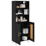 vidaXL Bovenkast eiken zwart 69,5 x 32,5 x 180 cm