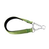 Ferplast Halfronde hondenhalsband van nylon, gevoerd, anti-trek, voor hondentraining, maat ML (halsomtrek 40-50 cm), groen