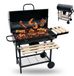 Merkloos / Sans marque Relaxdays Houtskoolbarbecue - met deksel - wielen - thermometer