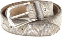 b.belt Riem Ledergürtel Animal W80 Vanille+Silbermetallic Beige Veelkleurig