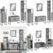 Sonoma Ensemble D'Armoires De Salle De Bain 4 Pcs Gris