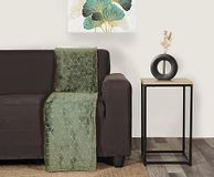 Atout Ciel Flanellen deken met geometrisch reliëfpatroon, 130 x 170 cm, polyester, kaki