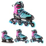 Nils Extreme NH18192A - Verstelbare 4-in-1 Rolschaatsen - Czarno-Fioletowe - Maat M (34-38)