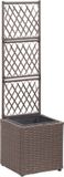 vidaXL Jardinière surélevée avec 1 pot 30x30x107 cm rotin marron