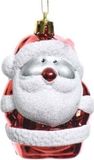 Decoris Kaemingk B.V. 1x Kersthangers figuurtjes kerstman rood 8 cm