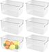 Ibenzoa® Organisateur de réfrigérateur transparent set de 6 avec poignées
