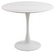 AC Design Furniture Marta eettafel wit voor 4 personen, ronde eettafel, hitte- en krasbestendig keramische plaat, trompetvoet, Ø: 90 x H: 75 cm