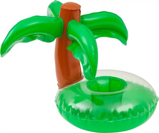 Enjoy summer Opblaasbare Palmboom Cupholder 24 Cm Groen