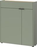 Germania Schoenenkast 1392-629 GW-Ameca, taupe groen/Navarra-eiken repl., geringe diepte, 140 x 83 x 18 cm