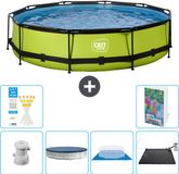 EXIT Toys EXIT Rond Lime Frame Zwembad - 360 x 76 cm - Inclusief Pomp - Afdekzeil - Grondzeil - Solar Mat - 7-delig