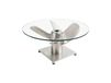 Table basse argentée en aluminium et plateau en verre 70x35x70cm