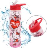 sarcia.eu Hello Kitty Plastic fles met rietje, transparante waterfles 550ml