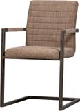 WOOOD Bas Eetkamerstoel - Geweven Stof - Bruin Melange - 87x54x62