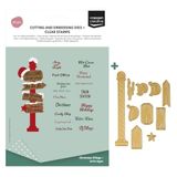 Vaessen Creative Clear Stamp & Snijmal Set 30 st. - Kerst Wegwijzers