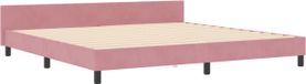 vidaXL Boxspringbed met hoofdeinde roze 200 x 200 cm fluweel