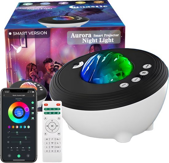 Lunastic Sterren Projector 2.0 - Met Wifi & Bluetooth App - sterrenhemel projector - sterrenprojector - galaxy projector - Wit/Zwart