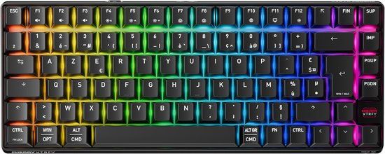 CHERRY XTRFY K33 Compact Wireless Gamen USB + RF Wireless + Bluetooth AZERTY Frans Zwart