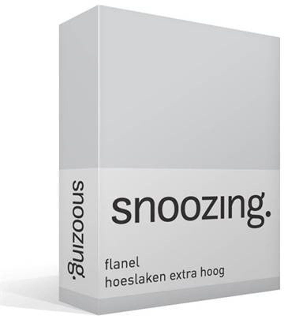 Snoozing Flanel Hoeslaken Extra Hoog Lits-jumeaux (200x210/220 cm) - Grijs