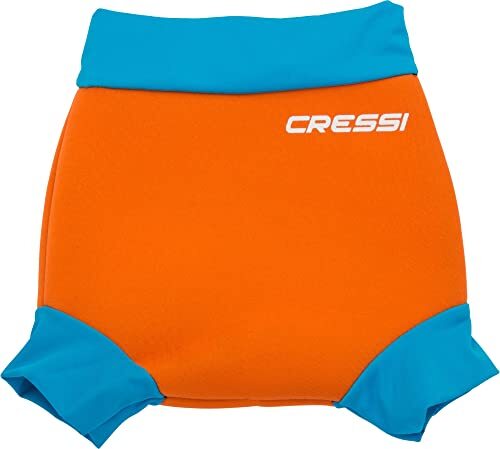 Cressi Kids' Herbruikbare Zwemluier Thermische Zwemkleding, Oranje/Lichtblauw, Medium/3-8 Maanden