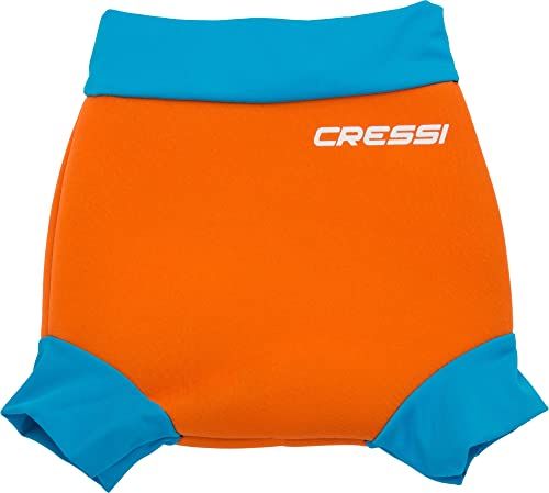 Cressi Kids' Herbruikbare Zwemluier Thermische Zwemkleding - Oranje/Lichtblauw - Medium/3-8 Maanden