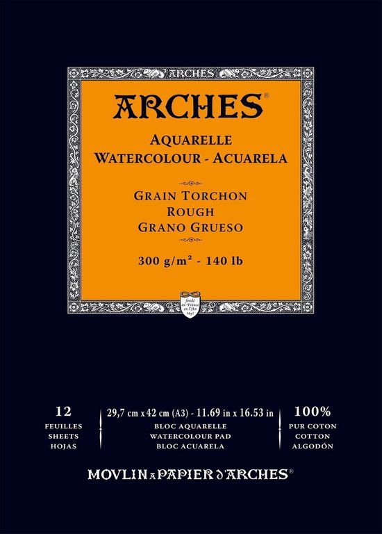 Arches Pad Grain Torchon 300 A3 12 vellen Schilderpapier