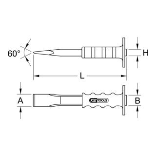 KS Tools schroefbeitel met beschermende handgreep - 230mm - 1 stuk