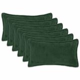 vidaXL Houten Donkergroen Bouclé Kussensloop - 40 x 80 cm - 6 Stuks