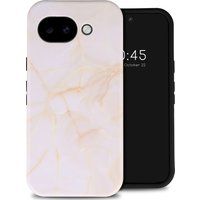 Selencia Vivid Backcover met MagSafe voor de Google Pixel 10a - Golden Beige Marble