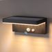 Applique murale solaire avec détecteur de mouvement, IP44, LED, 3 modes, aluminium, noir