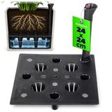 KADAX plantenbak-bewateringssysteem 24 x 20 cm, vierkant kunststof inzetstuk met waterpeilindicator, zelfbewateringssysteem voor bloempotten, waterreservoir