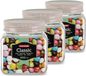 Plasticforte Keuken Voedsel Voorraadpot - Set van 4 stuks - Weckpot - Taupe - 800 ml - Kunststof - met Deksel - 10 x 12 cm