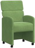 vidaXL Eetkamerstoelen met wielen, 2 stuks, fluweel, lichtgroen