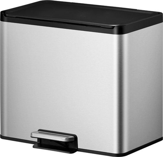 EKO EcoCasa III pedaalemmer afvalscheider - 2 x 15L - mat RVS