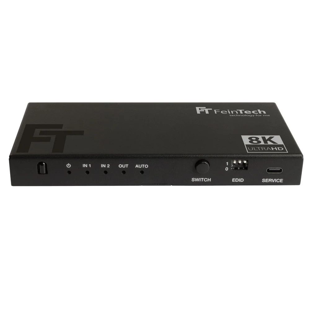 FeinTech SW212 HDMI 2.1 Schakelaar 2 in 1 Uit met HDMI Audio Extractor 4K 120Hz en Automatische Schakelen 8K 60Hz VRR ALLM Audio Splitter naar Optische SPDIF Toslink en 3.5 Jack