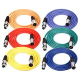 Neewer 6 stuks 1 m audiokabel, XLR stekker naar XLR aansluiting, microfoon, kleurkabels (groen, blauw, paars, rood, geel, oranje)