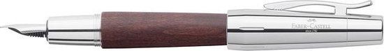 Faber-Castell Vulpen E-motion Chroom/Donkerbruin Perenhout EF