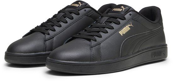 PUMA Puma Smash 3.0 L Unisex Sneakers - PUMA Black-PUMA Gold-PUMA Black - Size 46