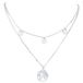 LGT JWLS Dames ketting Multi Layer World Map Zilverkleurig