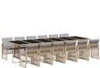 vidaXL 13-delige tuinset met kussens, beige, van polyrotan