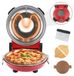 Pizzaoven - Appareil ménager - Double contrôle de la température - Max. 420 °C - Pierre à pizza de 30,5 cm - Plaque en pierre minérale - Convient pour pizza et steak - Rouge